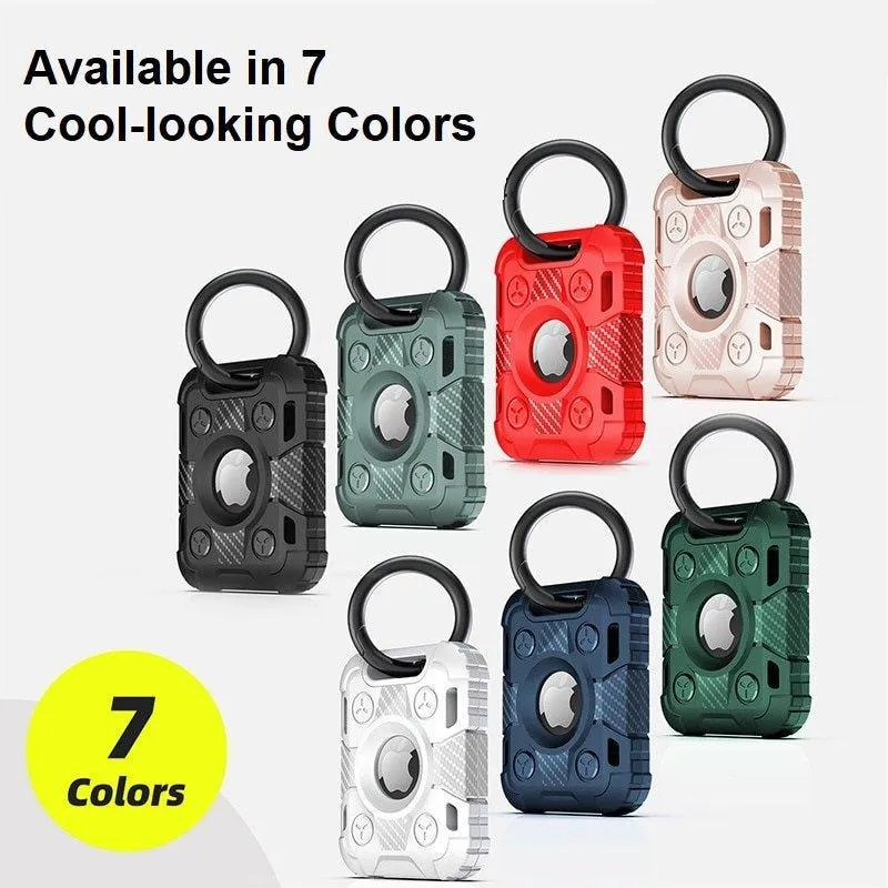 Ensis Armored Soft Silicone Airtag Protective Case With Keychain