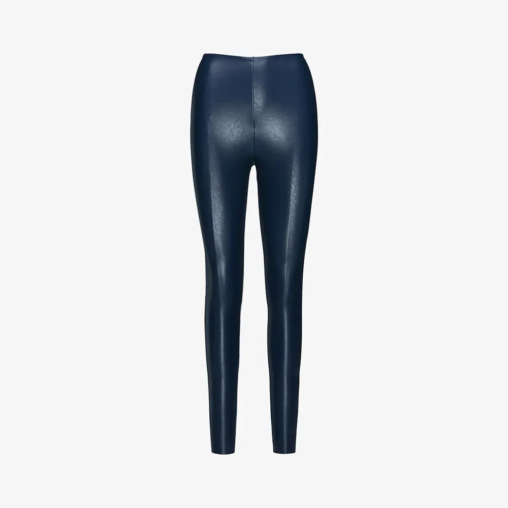 Faux Leather Navy Leggings