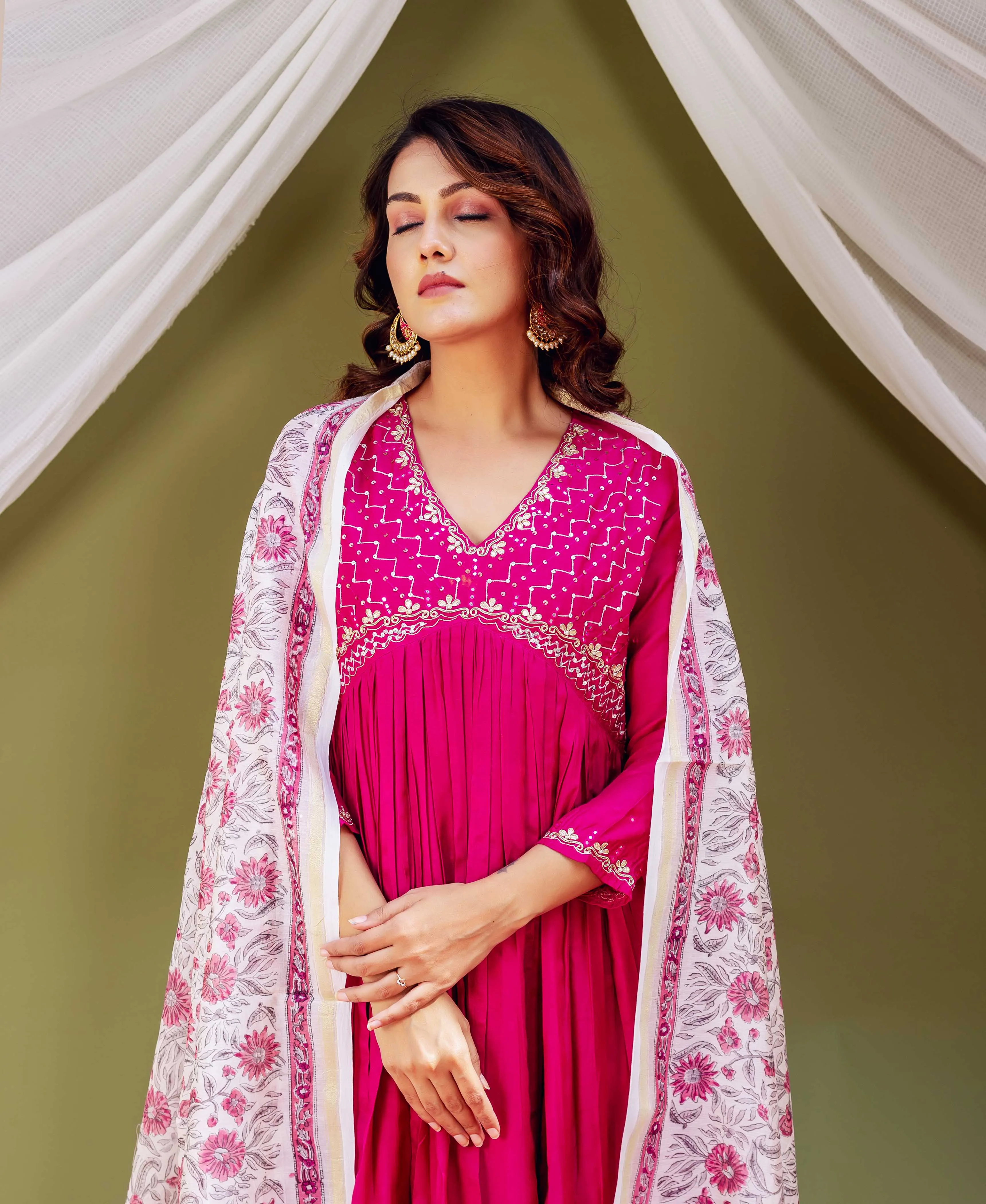 Fuchsia Bliss Long Kurta