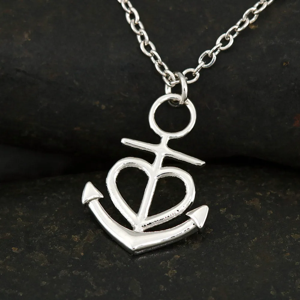 Gifts For Mom Anchor Heart Necklace With Son To Mom Adorable "I Love You" Message Card