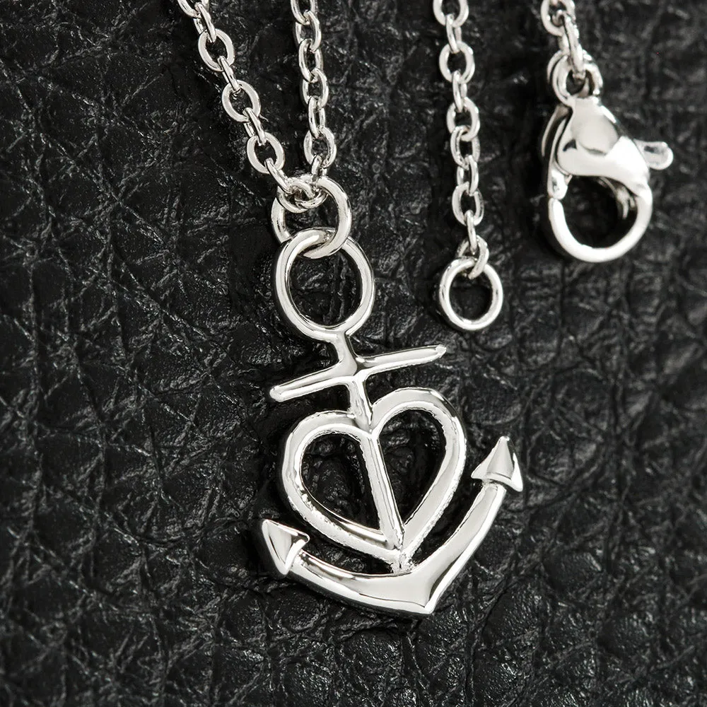 Gifts For Mom Anchor Heart Necklace With Son To Mom Adorable "I Love You" Message Card