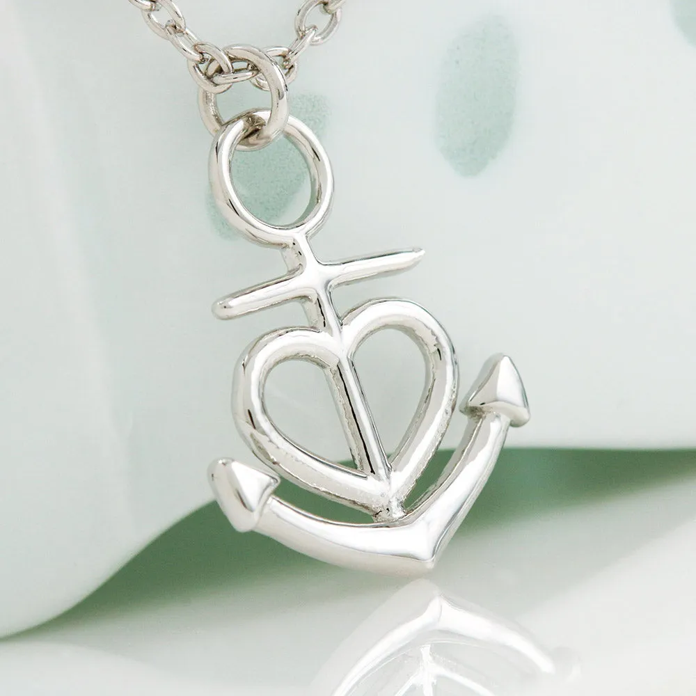 Gifts For Mom Anchor Heart Necklace With Son To Mom Adorable "I Love You" Message Card