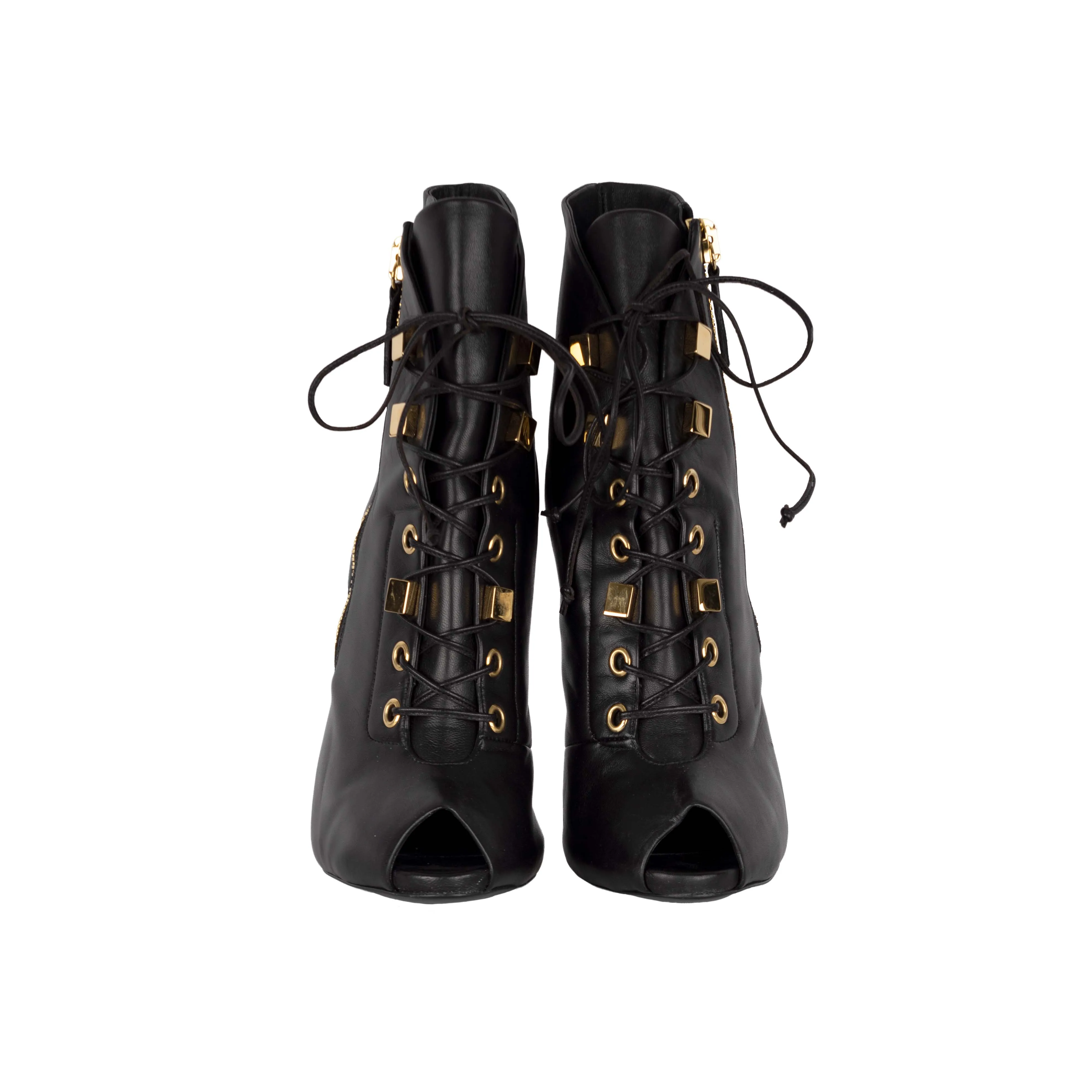 Giuseppe Zanotti Laceup Peep-toe Ankle Boots - '10s