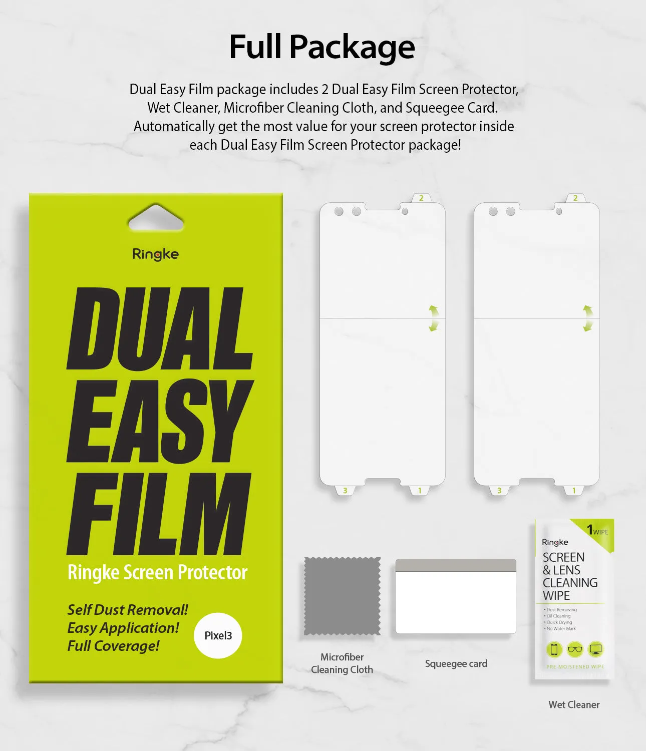 Google Pixel 3 Screen Protector | Dual Easy Film