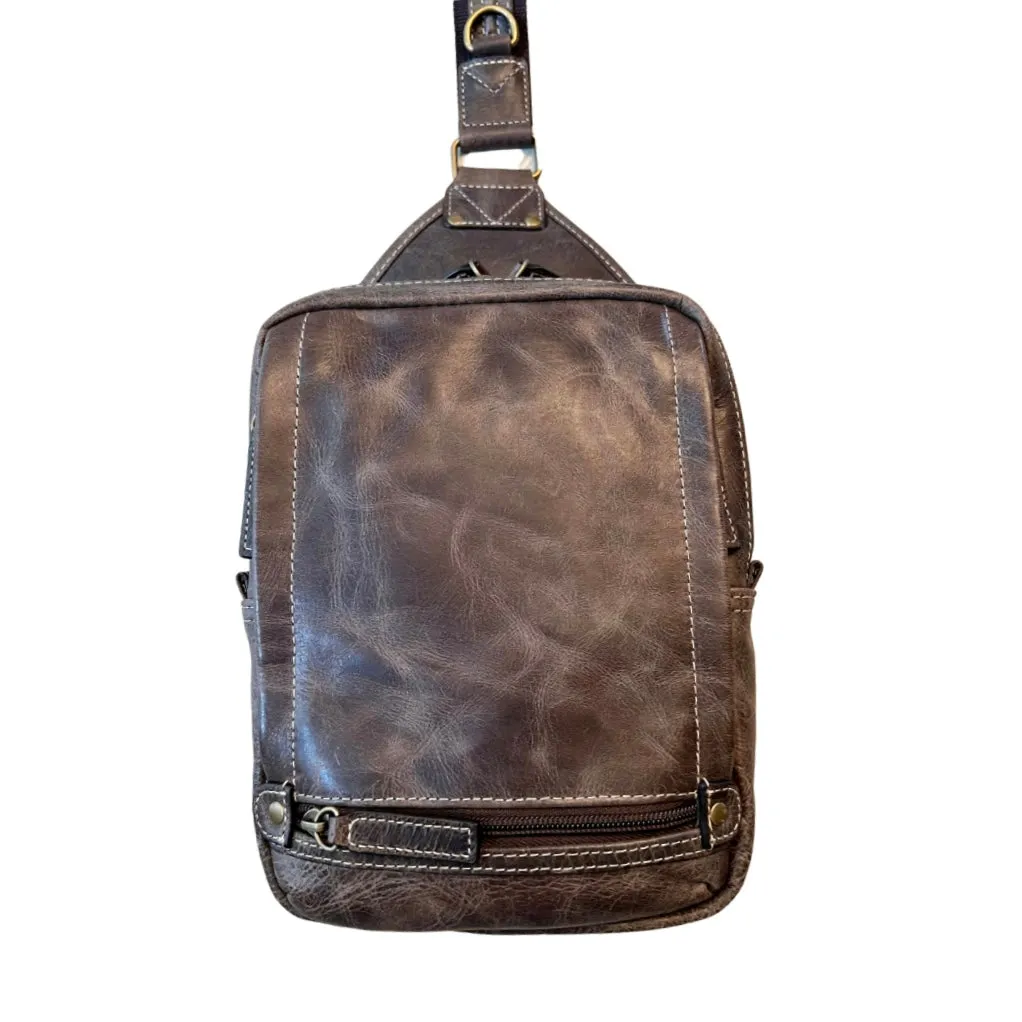 GTM Original RFID Lined Distressed Leather MINI Sling Bag