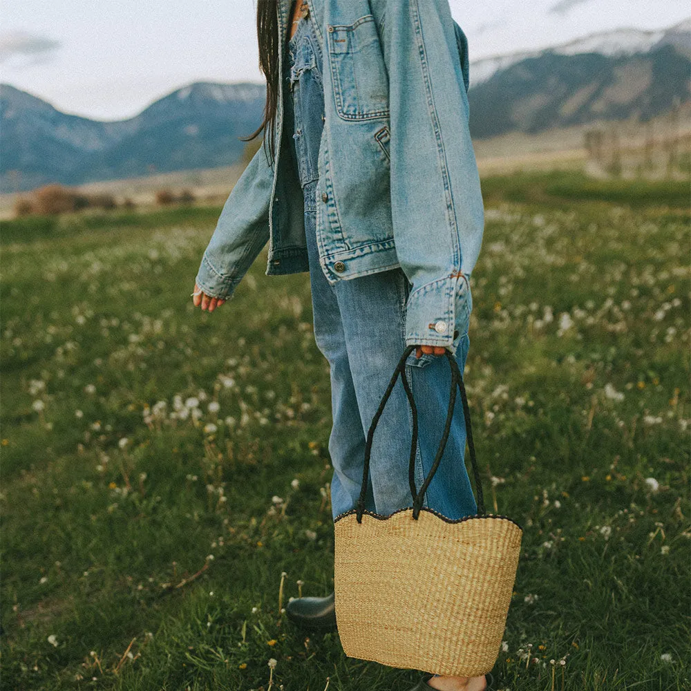 Handwoven Basket Tote - Wave