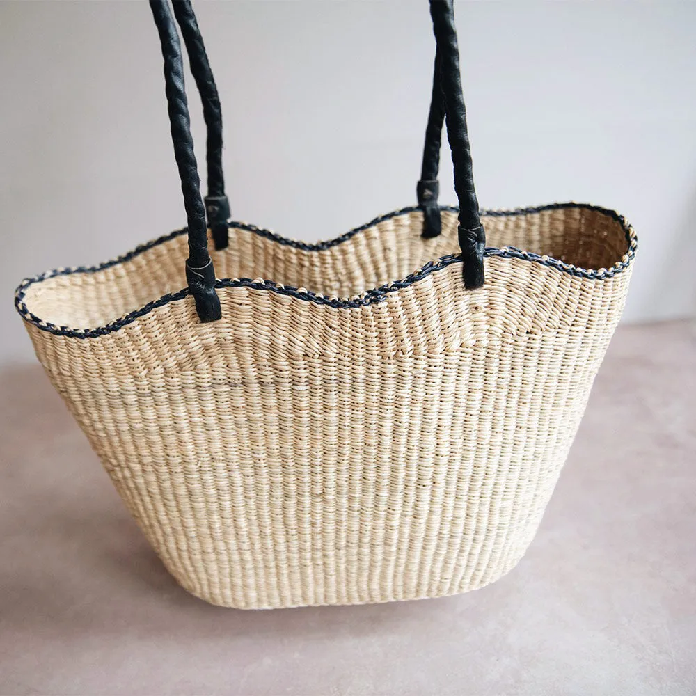 Handwoven Basket Tote - Wave