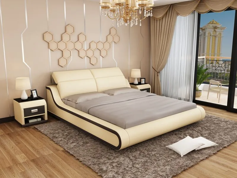 Hillsby Modern Leather Platform Bed