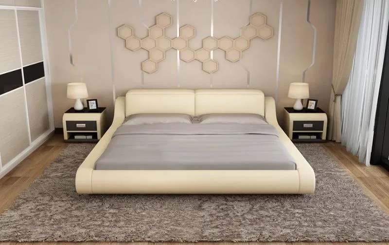 Hillsby Modern Leather Platform Bed