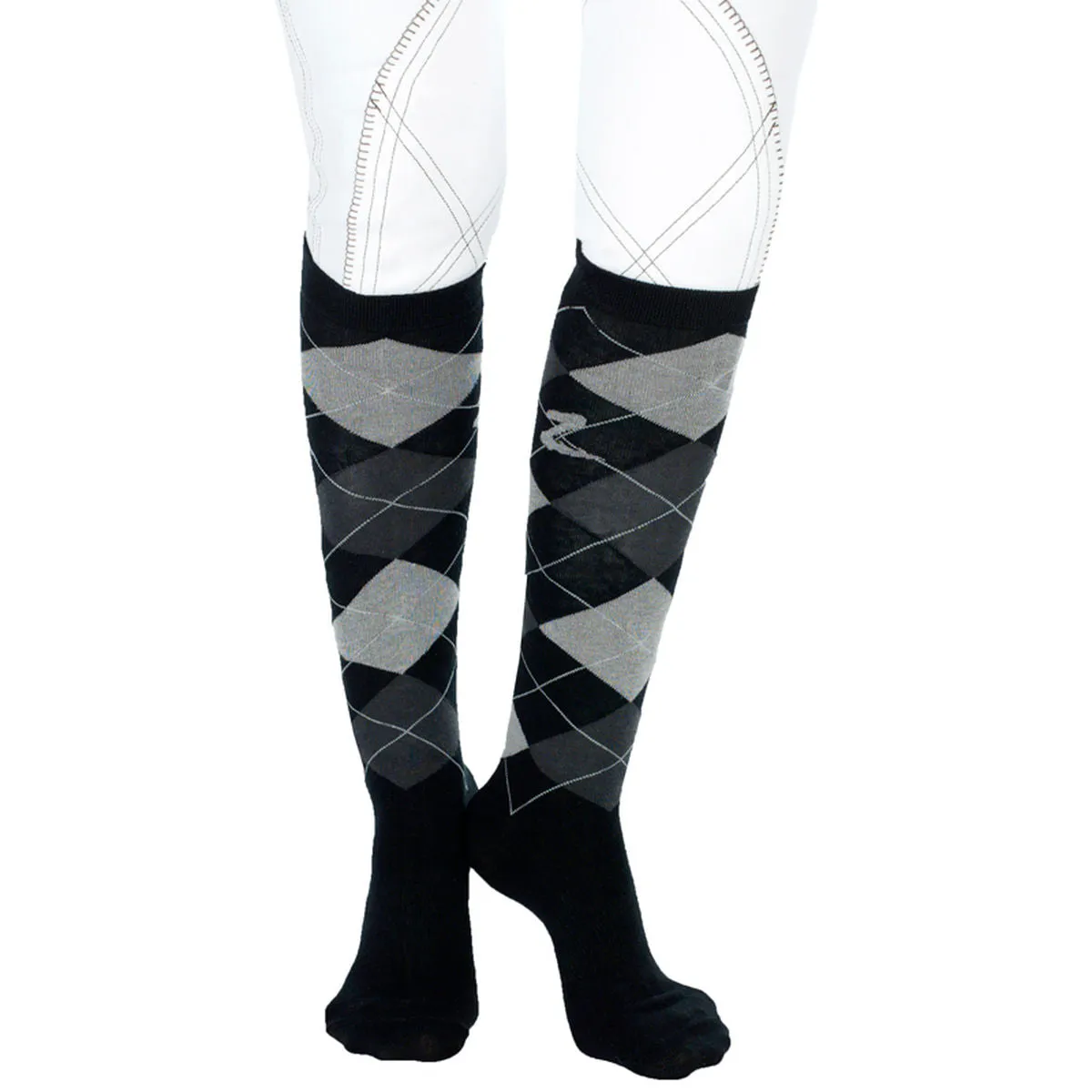 Horze Argyle Coolmax Socks (Black & Grey)