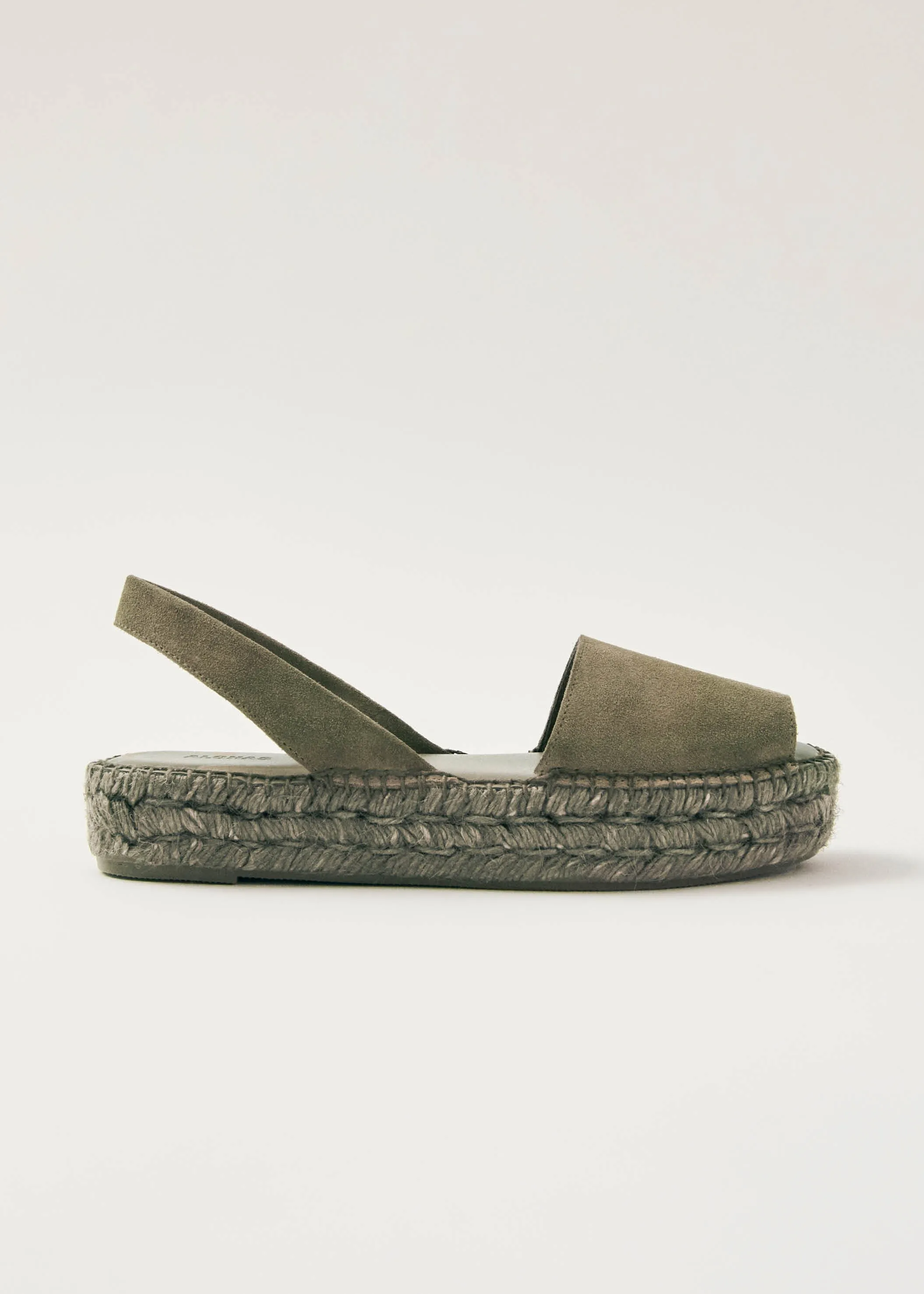 Ibizas Suede Green Leather Espadrilles