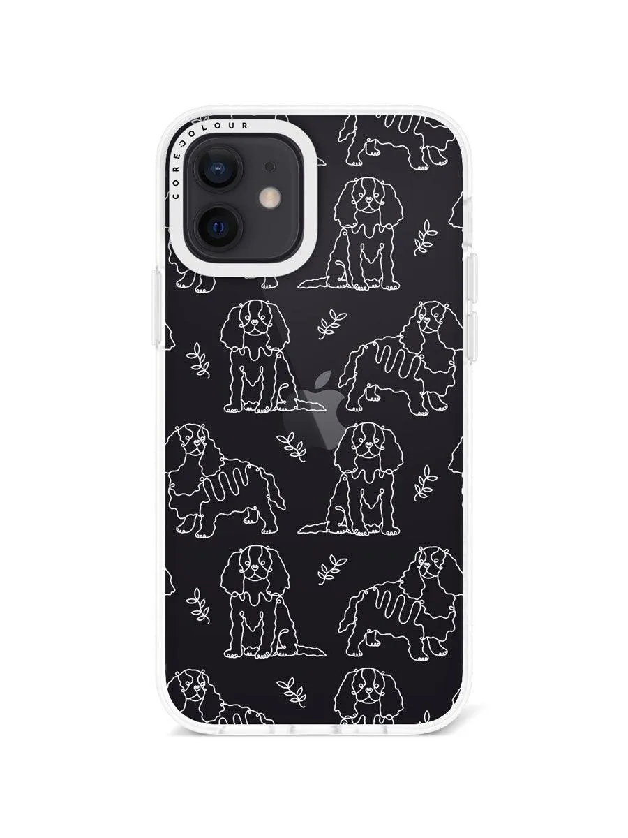 iPhone 12 Cocker Spaniel Minimal Line Phone Case