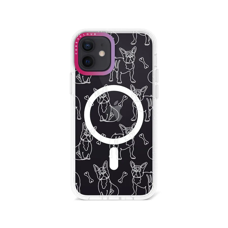 iPhone 12 French Bulldog Minimal Line Phone Case Magsafe Compatible