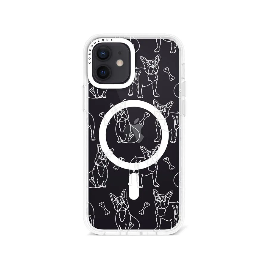 iPhone 12 French Bulldog Minimal Line Phone Case Magsafe Compatible