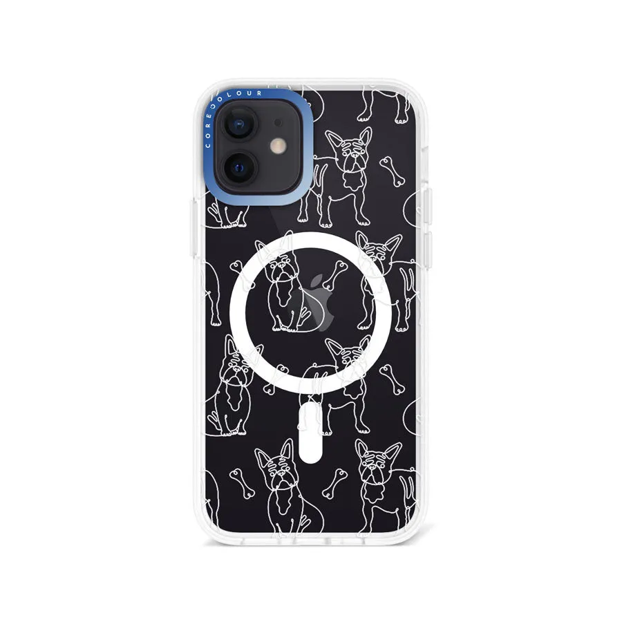 iPhone 12 French Bulldog Minimal Line Phone Case Magsafe Compatible