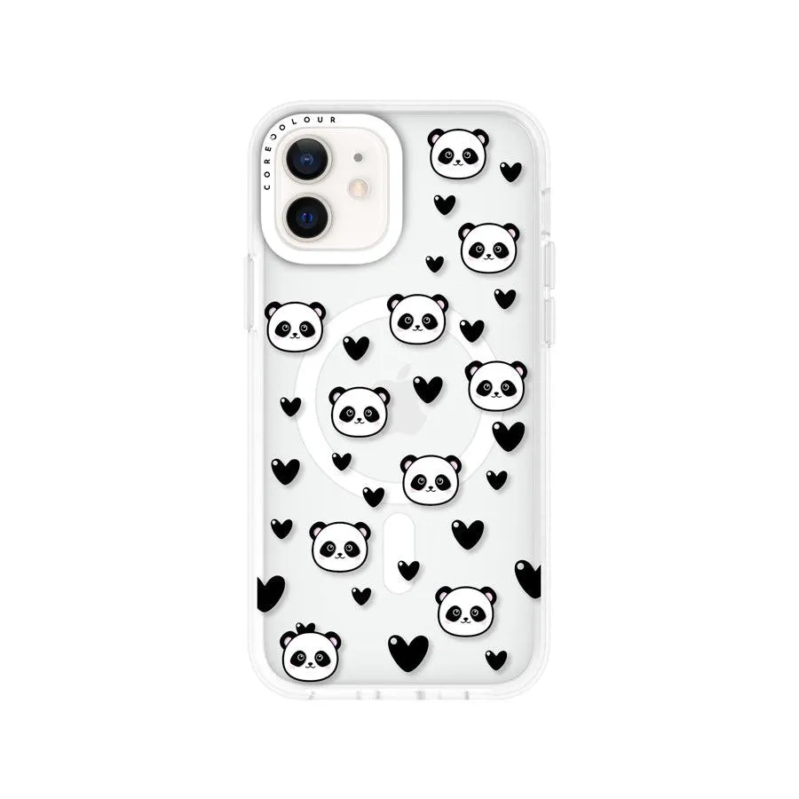 iPhone 12 Panda Heart Phone Case MagSafe Compatible