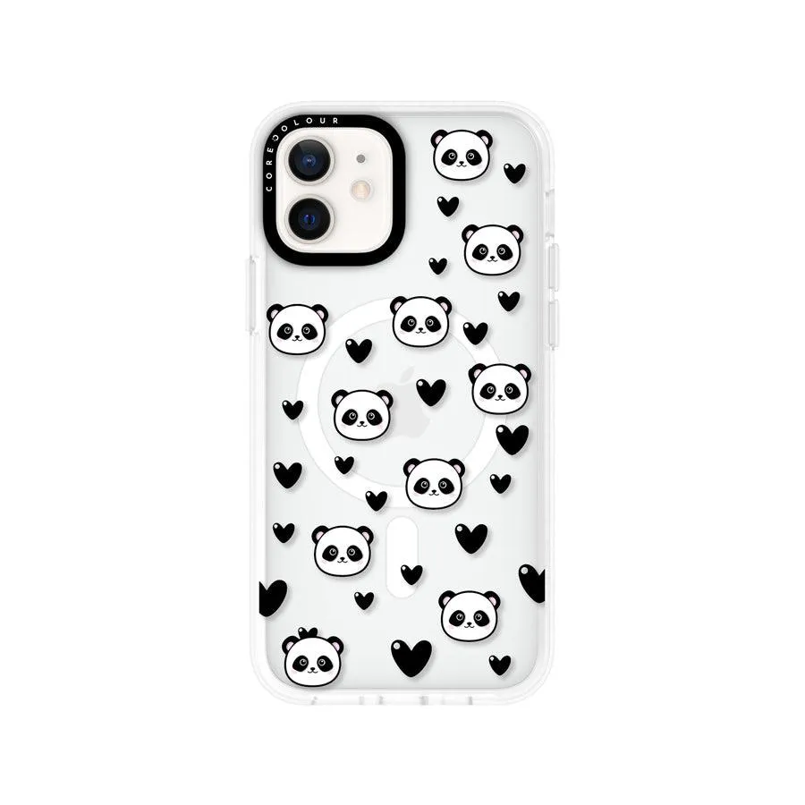 iPhone 12 Panda Heart Phone Case MagSafe Compatible