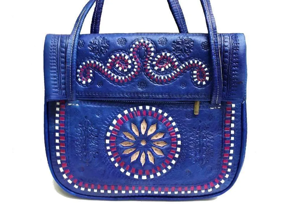 Jeblia Leather Tote Bag - Blue