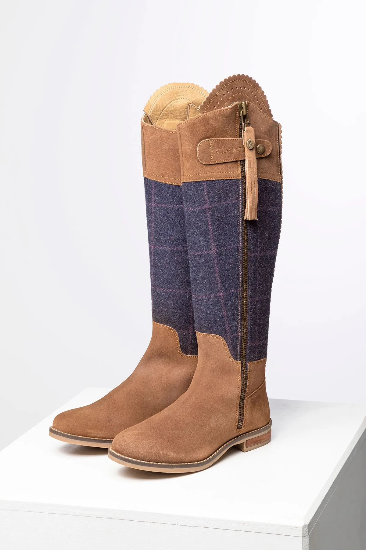 Ladies Suede & Tweed Country Boots - Allerton