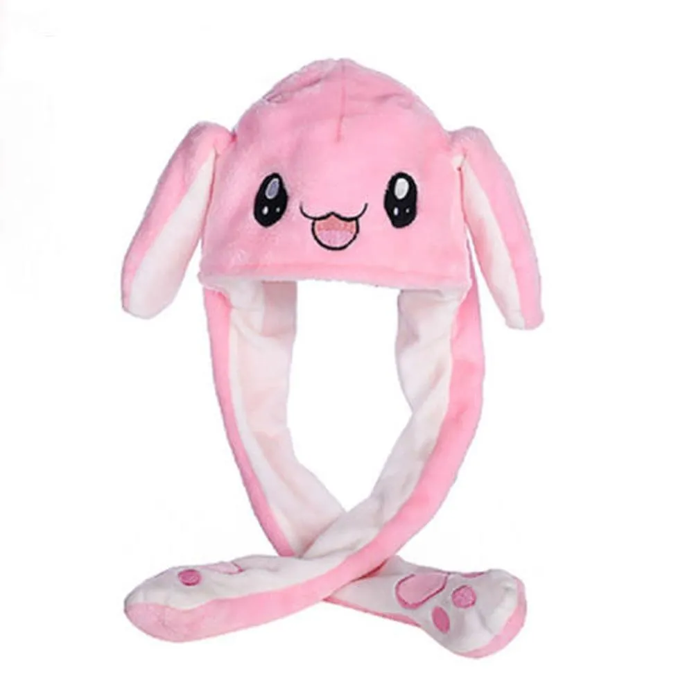 LED Movable-Ear Pink Bunny Hat