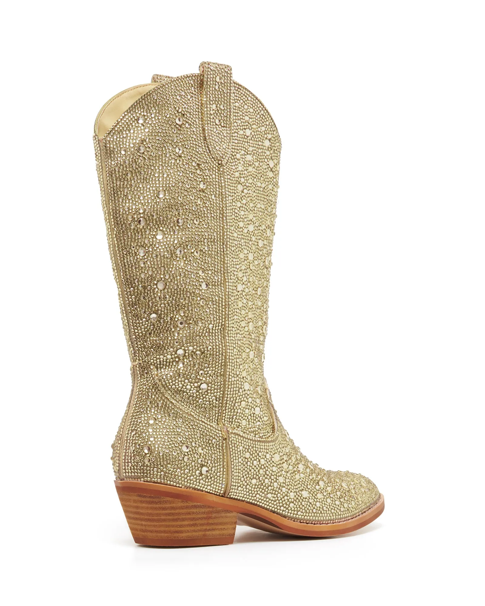 Majesty Cowboy Boot Gold Rhinestones