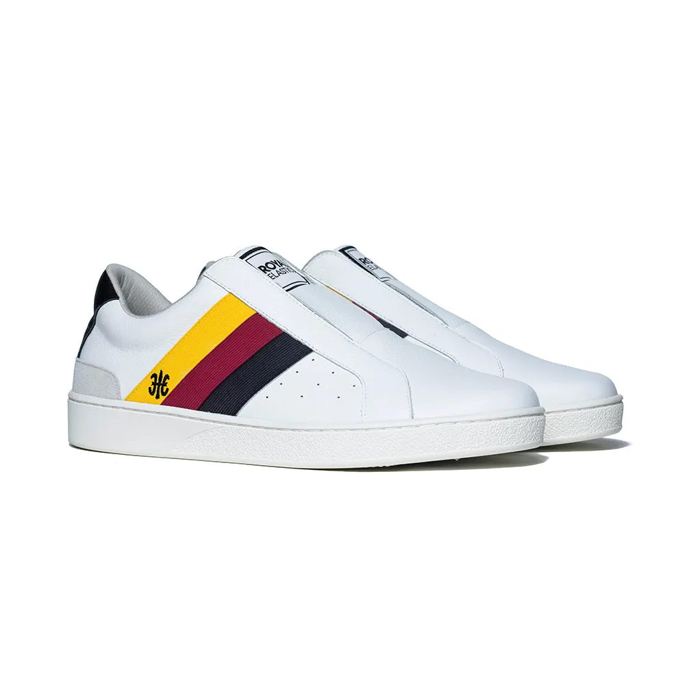 Men's Bishop White Multicolored Leather Sneakers 01701-091