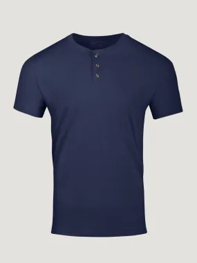 Midnight Blue Short Sleeve Henley