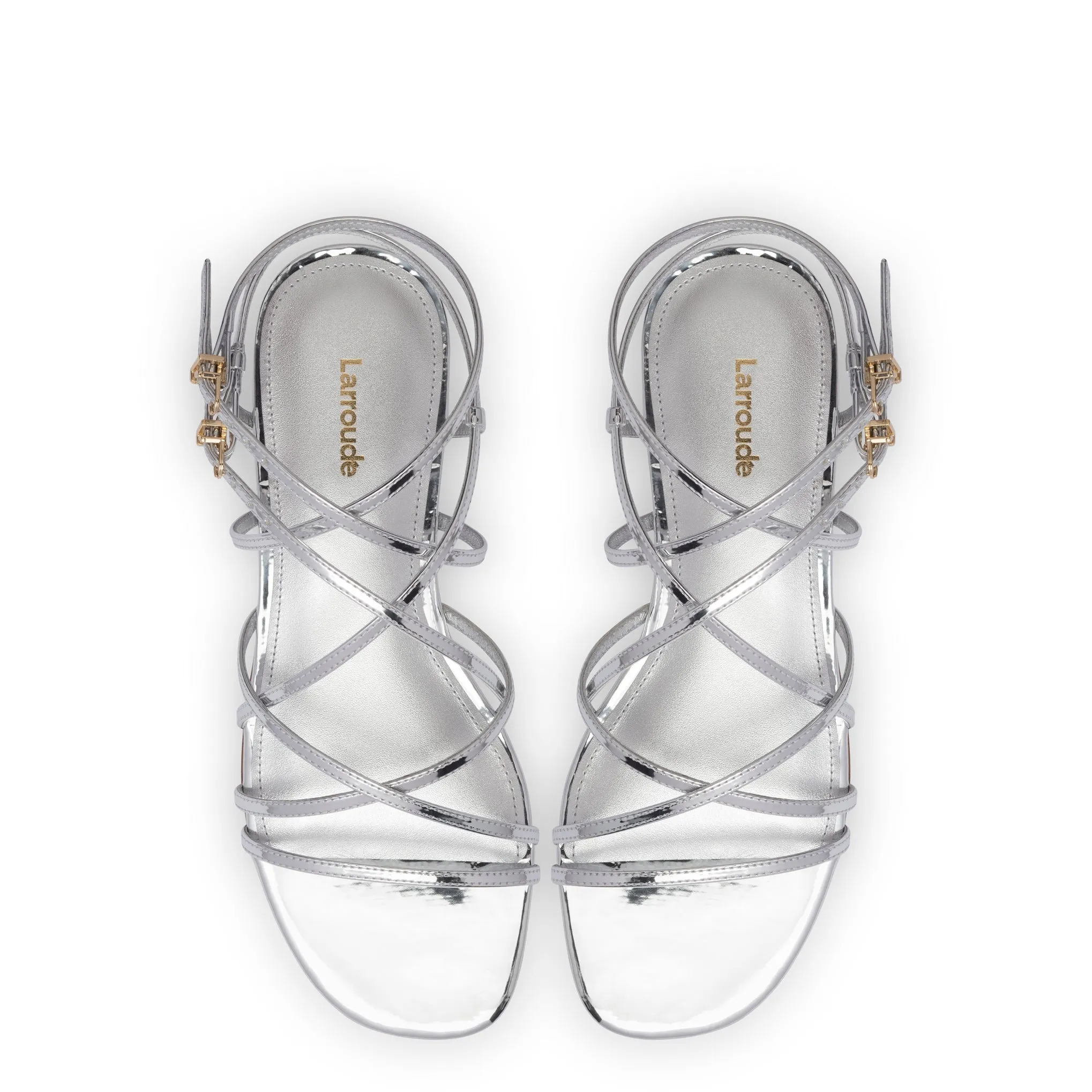 Naomi Flat Sandal In Silver Specchio