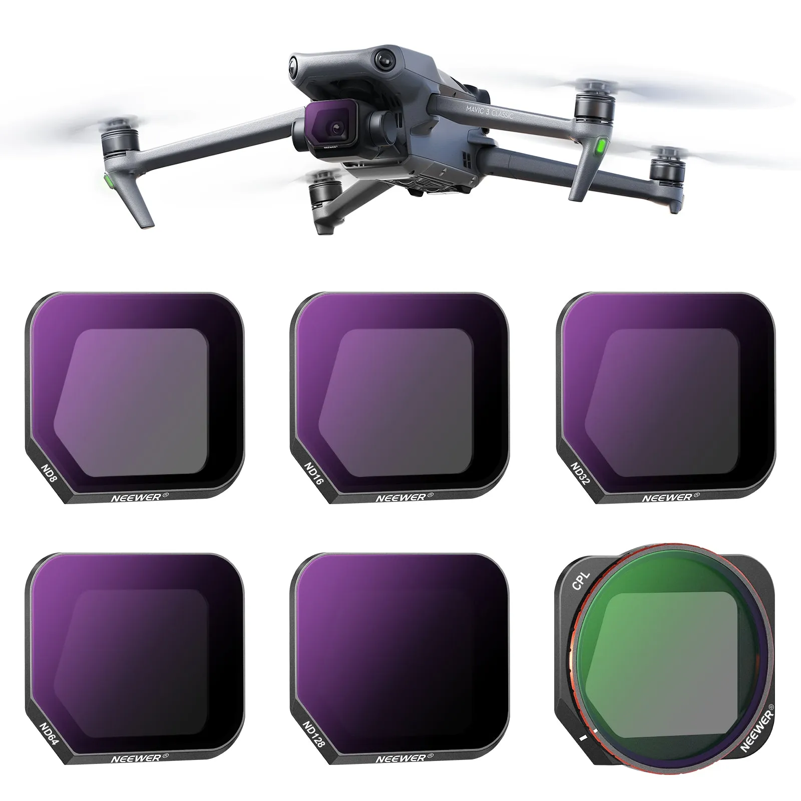 NEEWER 6 Pack ND/CPL Filter Set for DJI Mavic 3 Classic