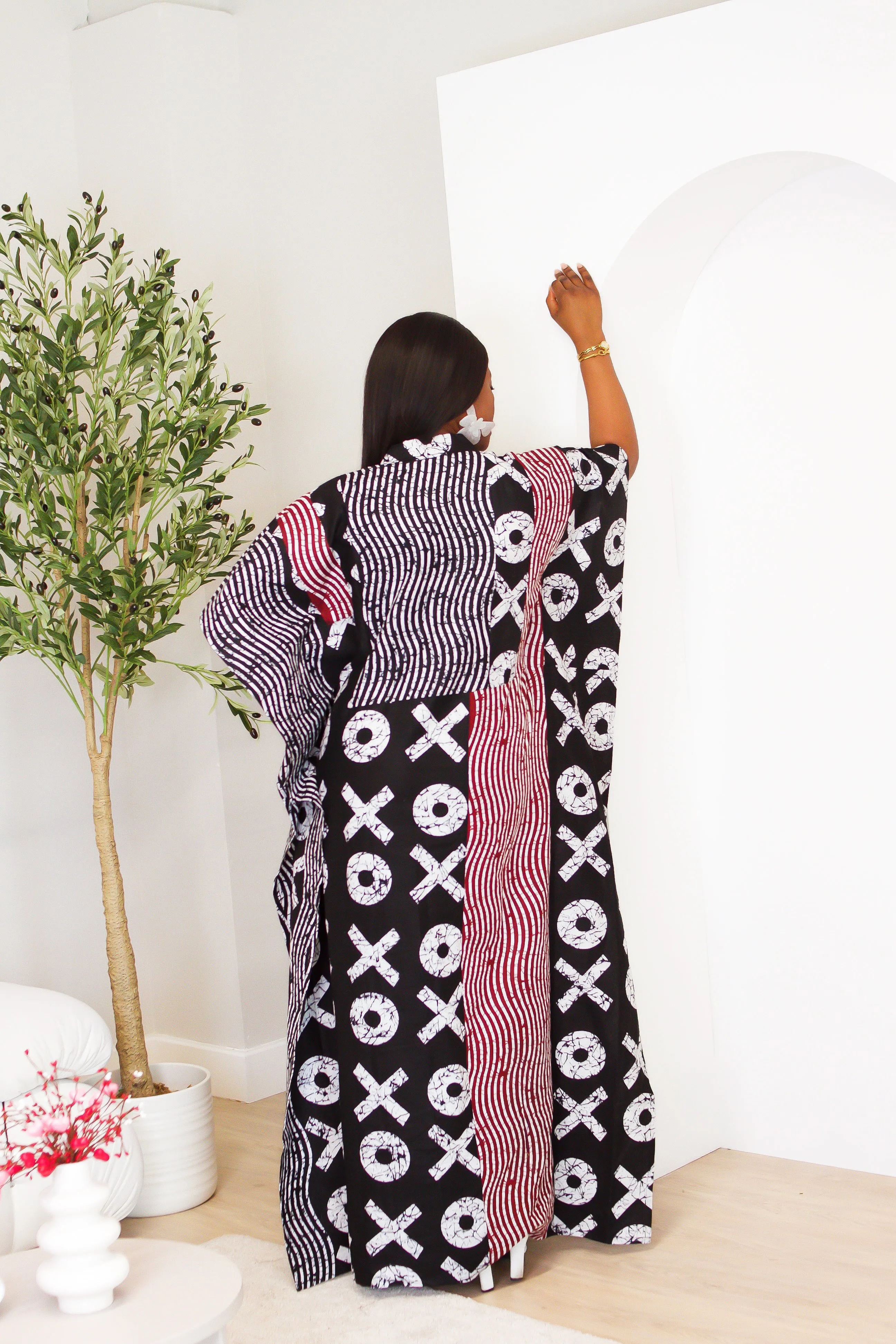 New in Adire Kaftan Boubou Maxi Dress - Nima