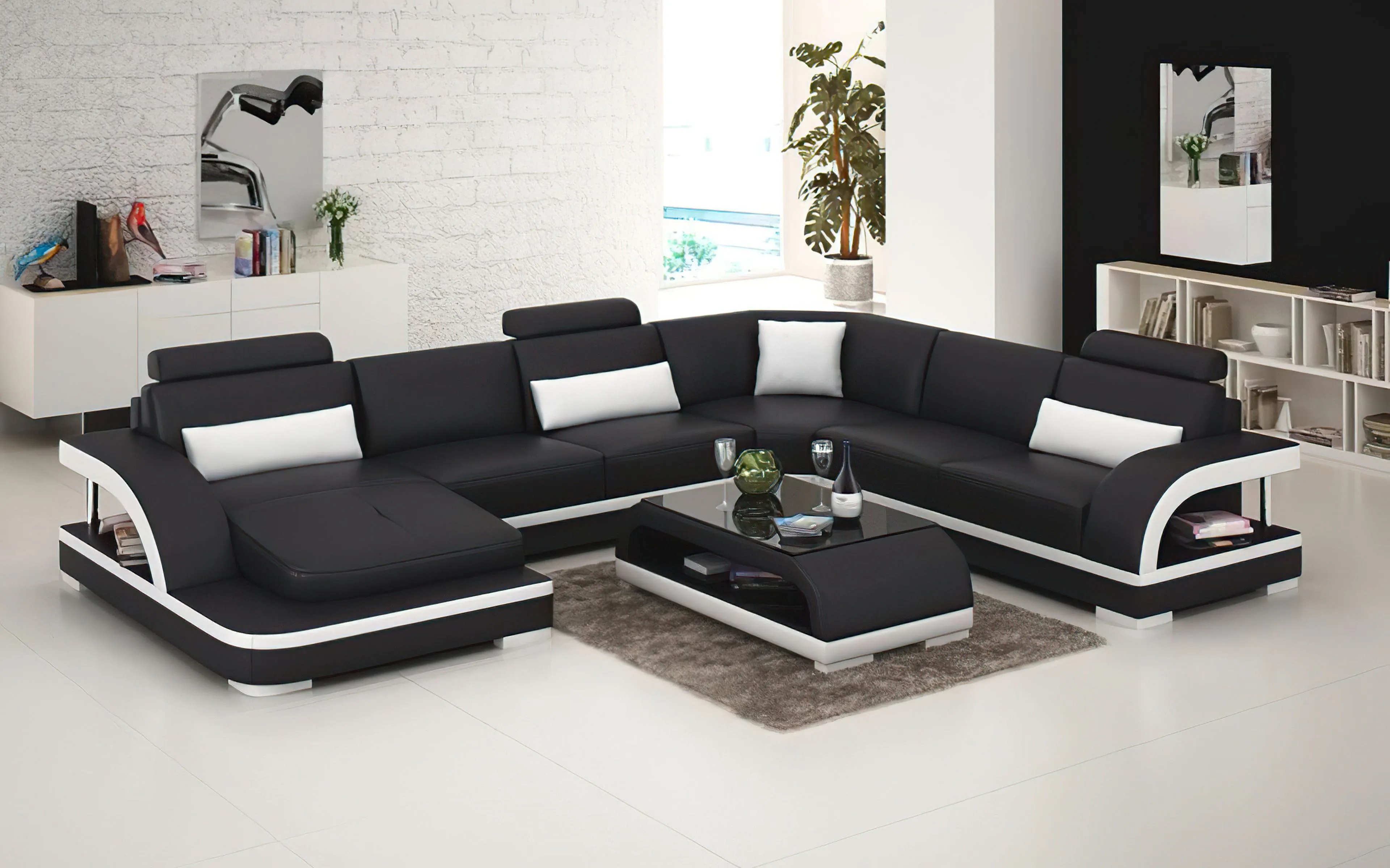 Nexso Modern U-Shape Leather Sectional