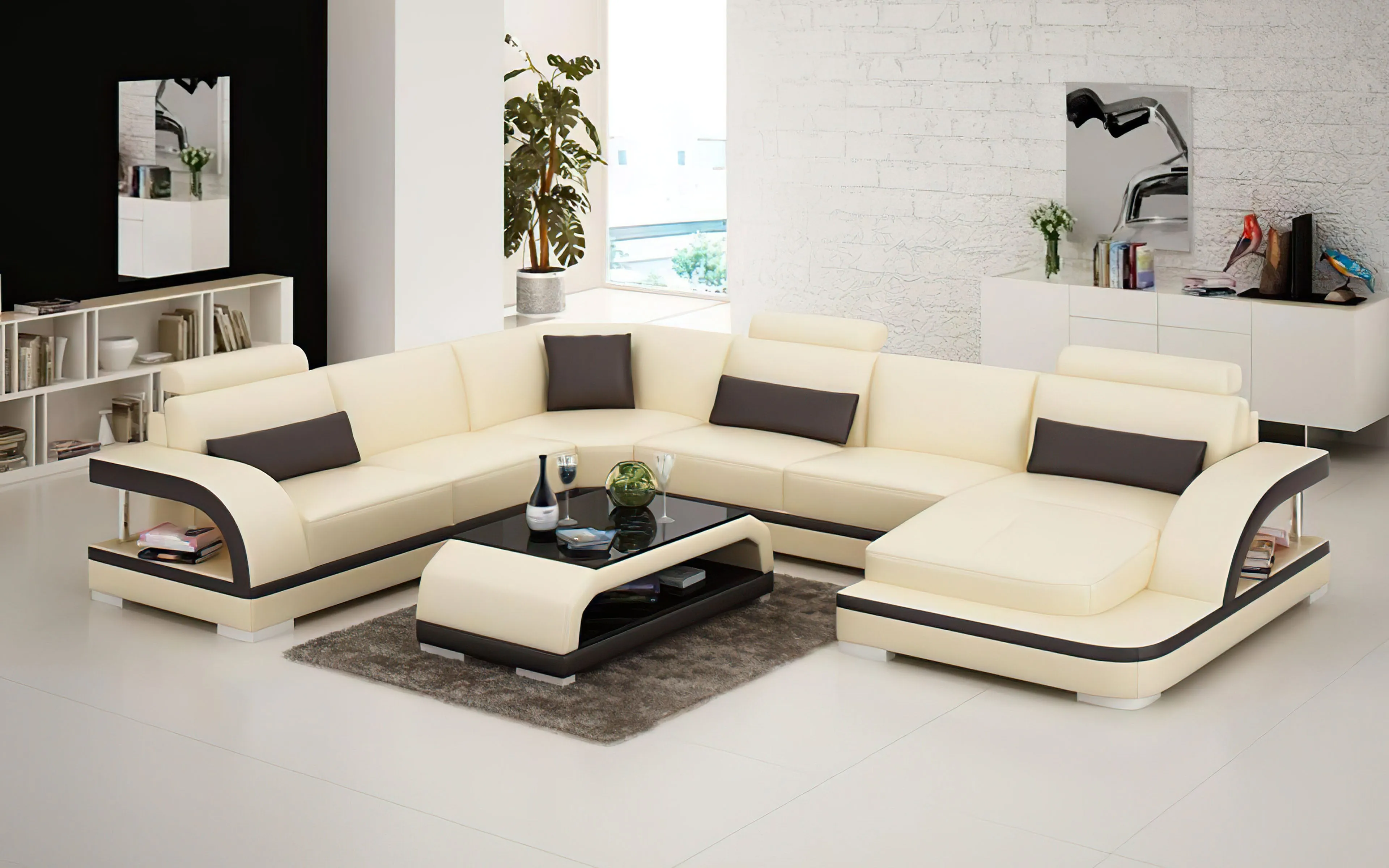 Nexso Modern U-Shape Leather Sectional