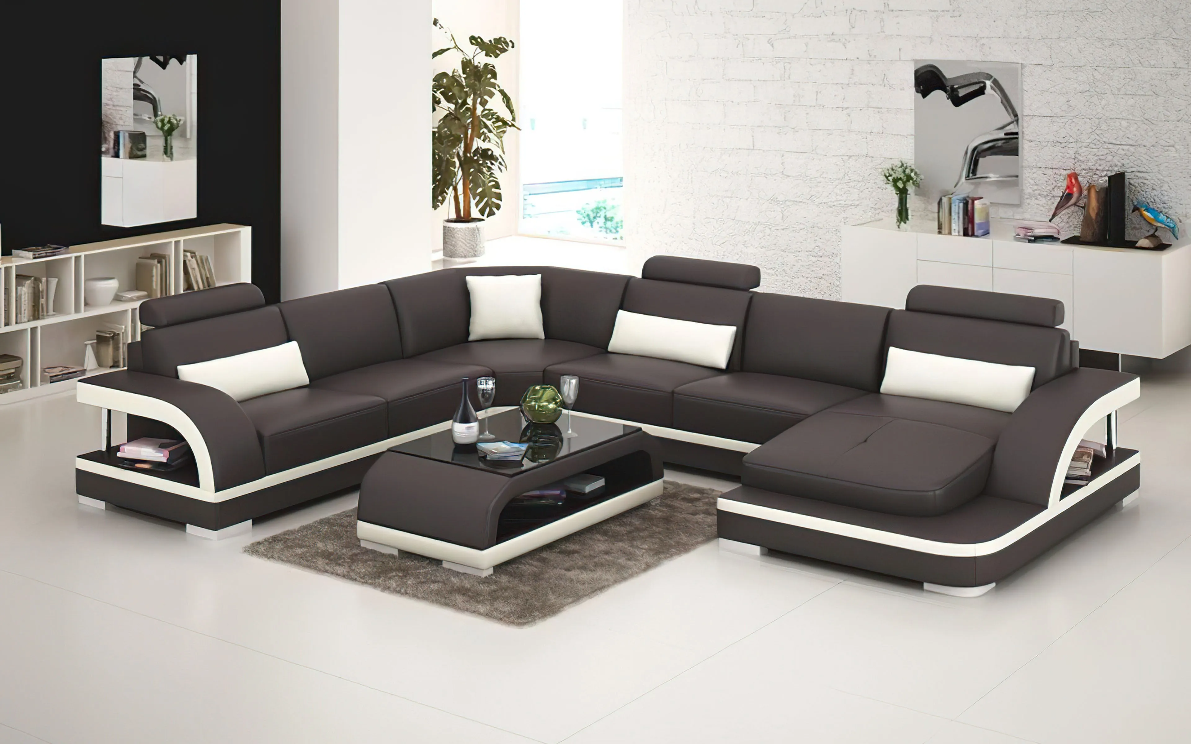 Nexso Modern U-Shape Leather Sectional