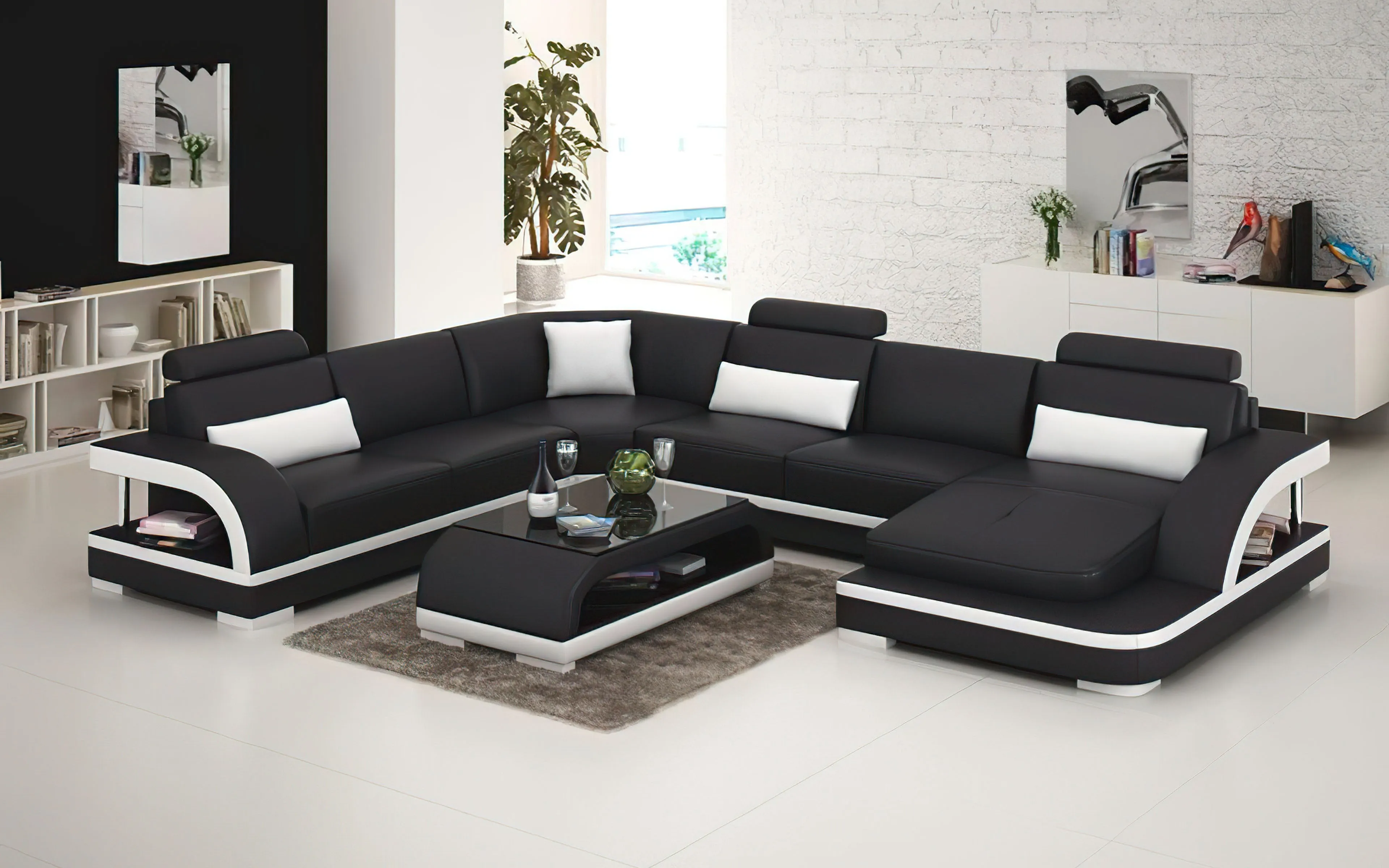 Nexso Modern U-Shape Leather Sectional