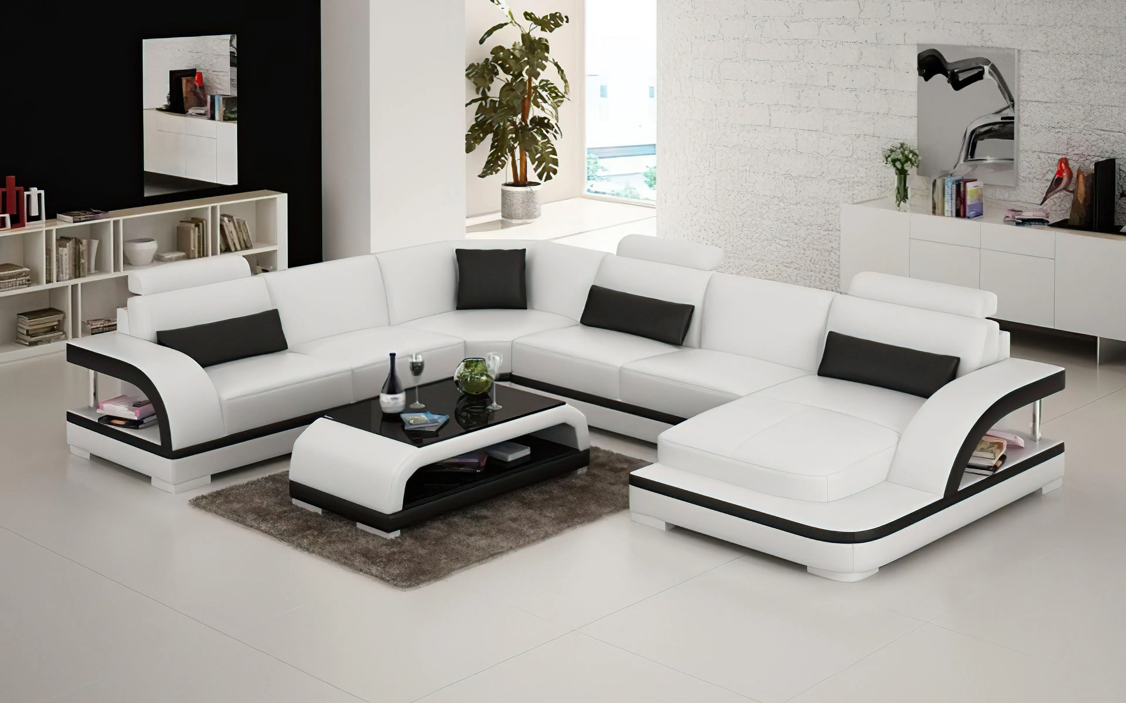 Nexso Modern U-Shape Leather Sectional