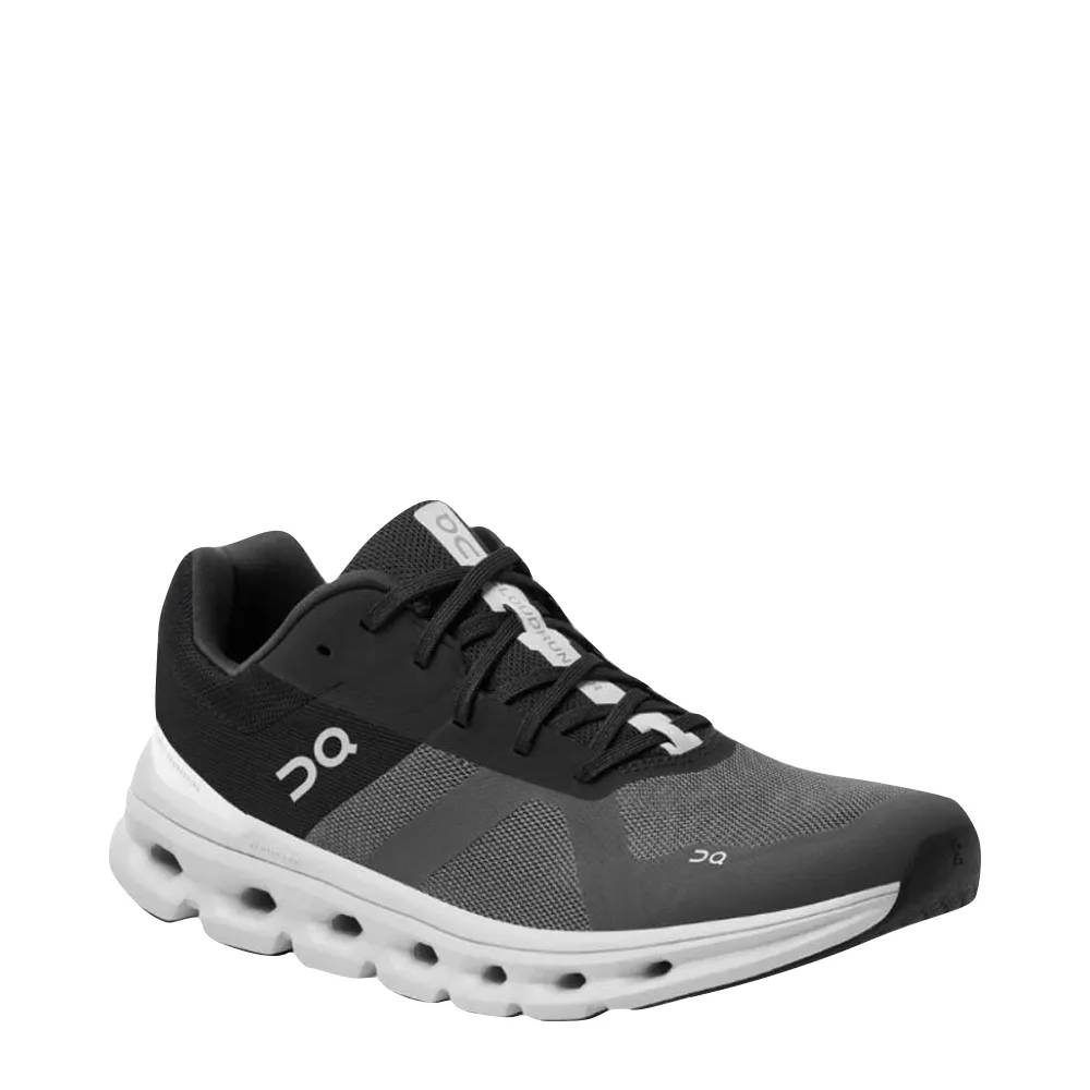 On Men's Cloudrunner Sneaker WIDE Width in Eclipse/Frost