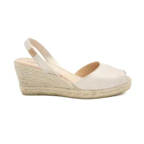 Plain Open Toe Leather Menorcan Espadrille for women - 2006 Frida Montada Metallic 5C