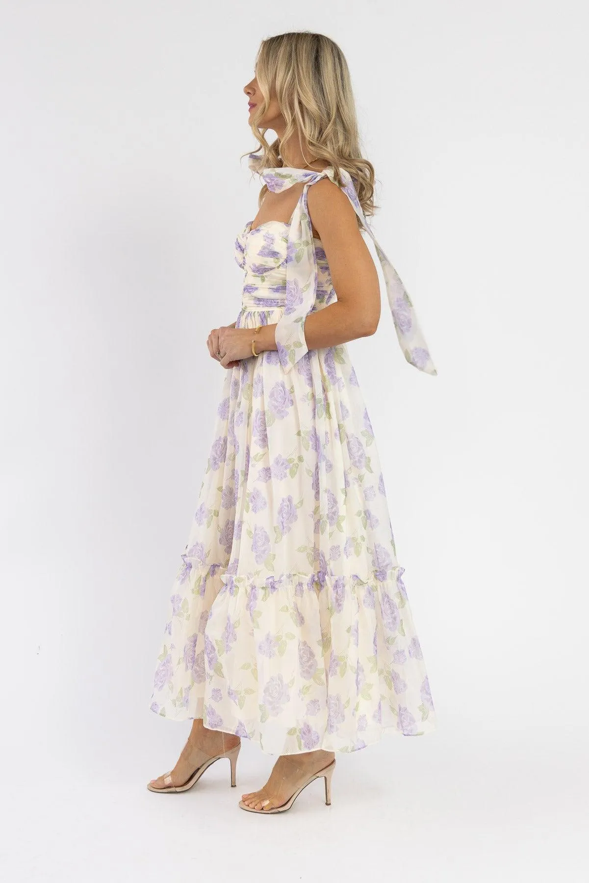 Sweet Serenade Lavender Floral Maxi Dress