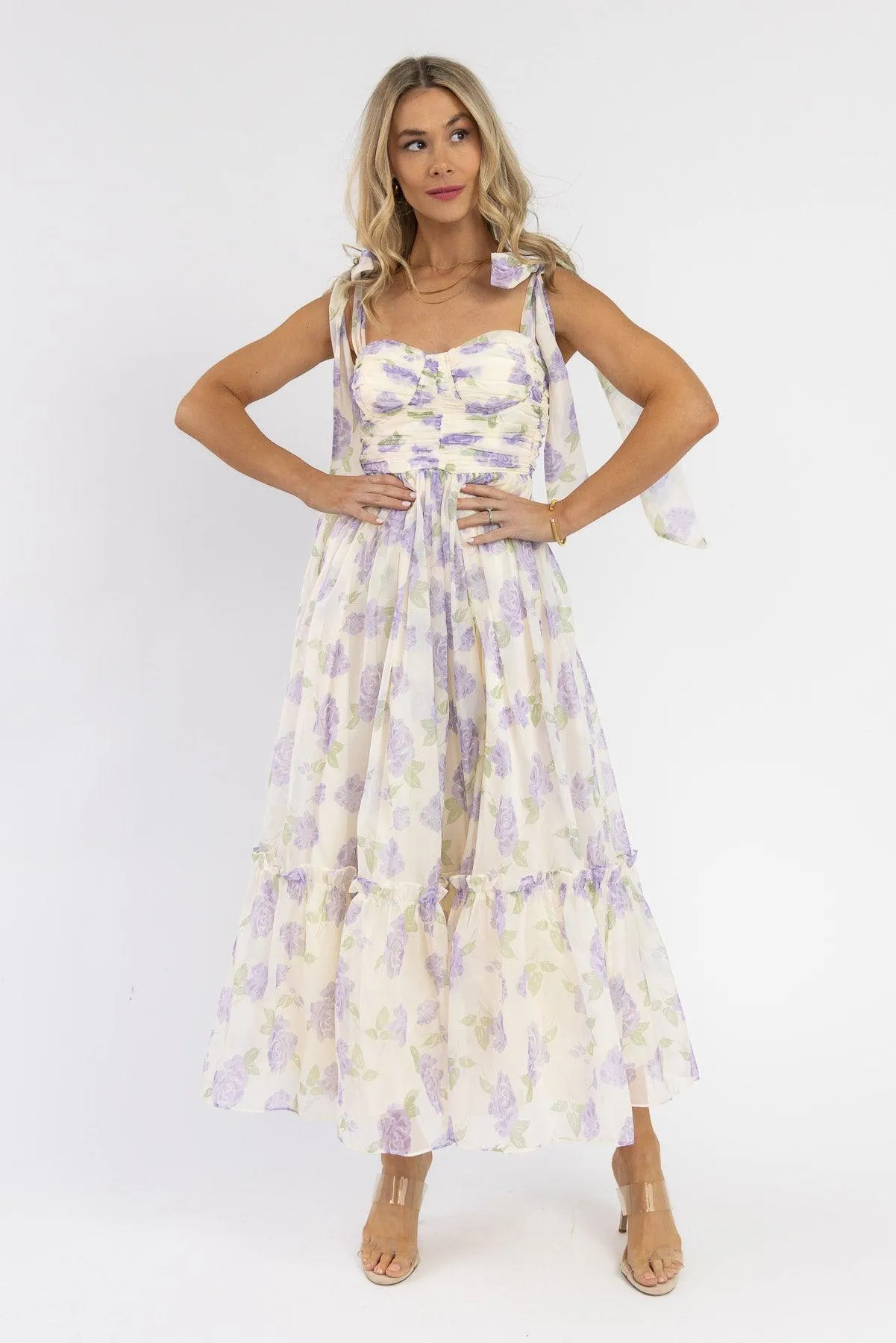 Sweet Serenade Lavender Floral Maxi Dress