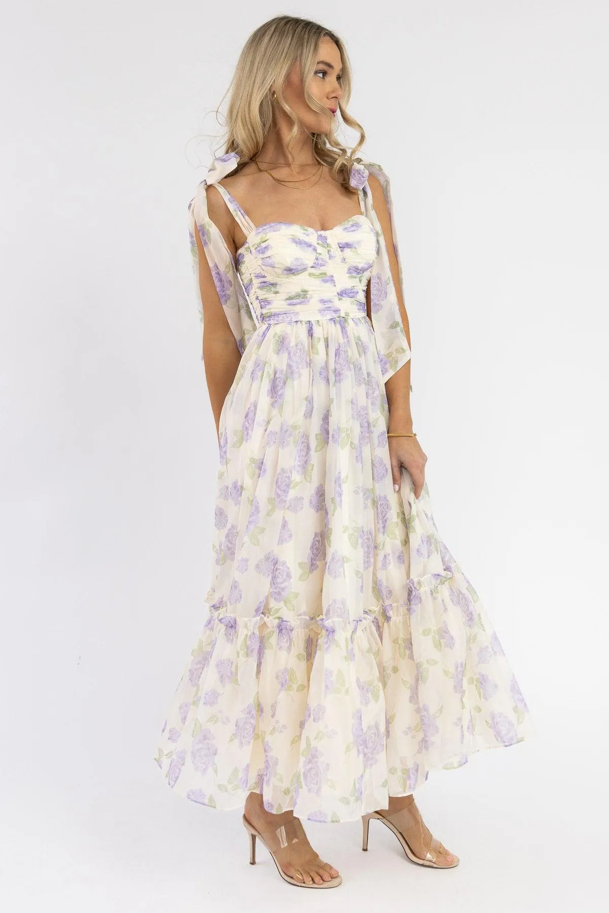 Sweet Serenade Lavender Floral Maxi Dress