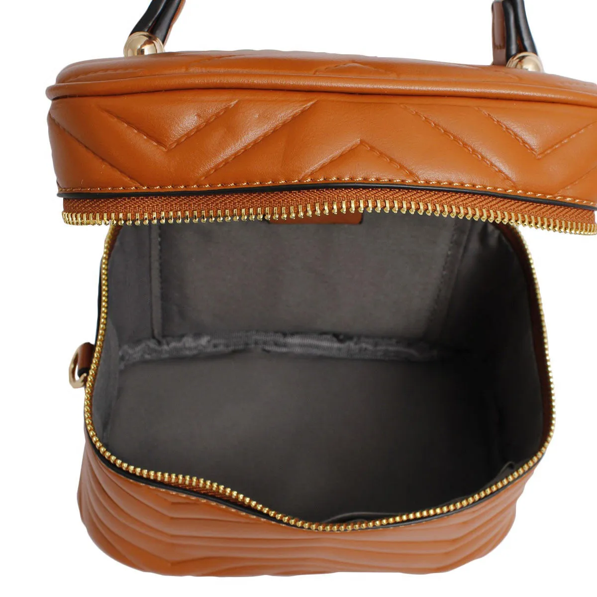 Vanity Case Crossbody Bag - Camel