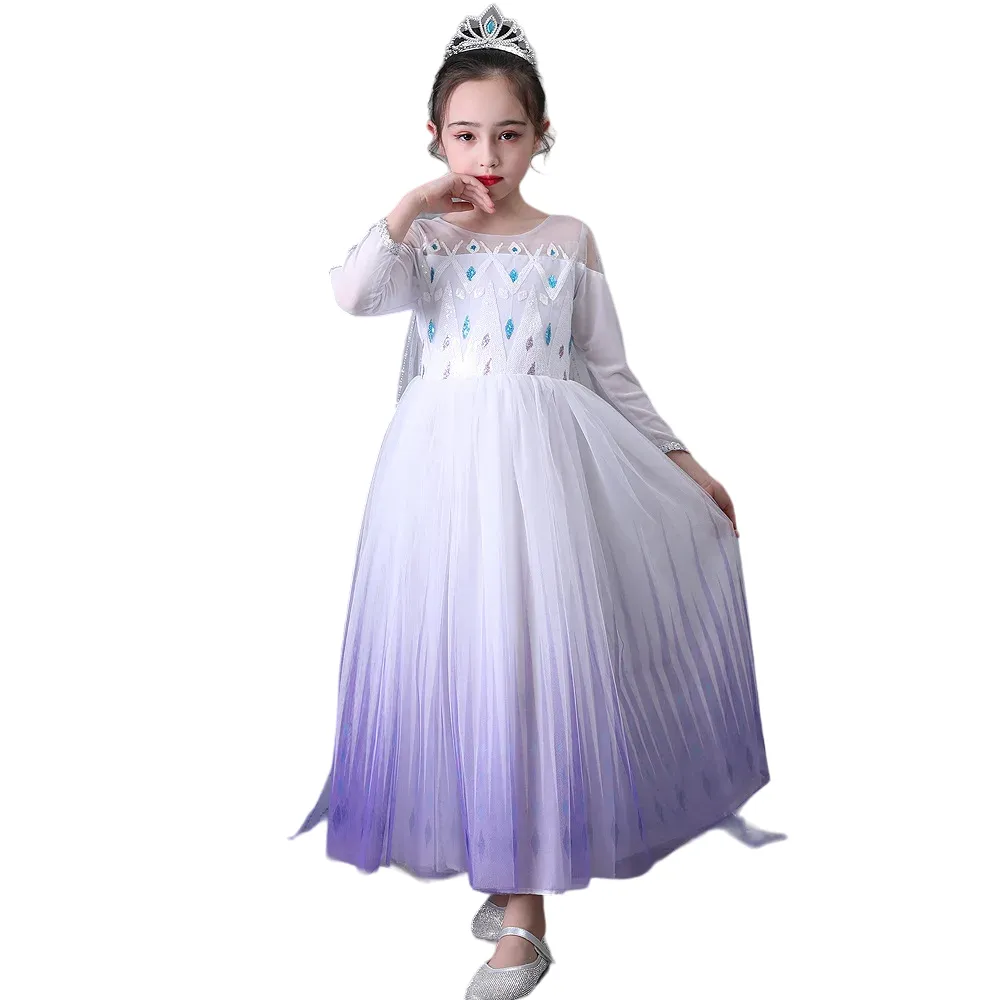 White-Purple Party Costume Princess Dress With Cape