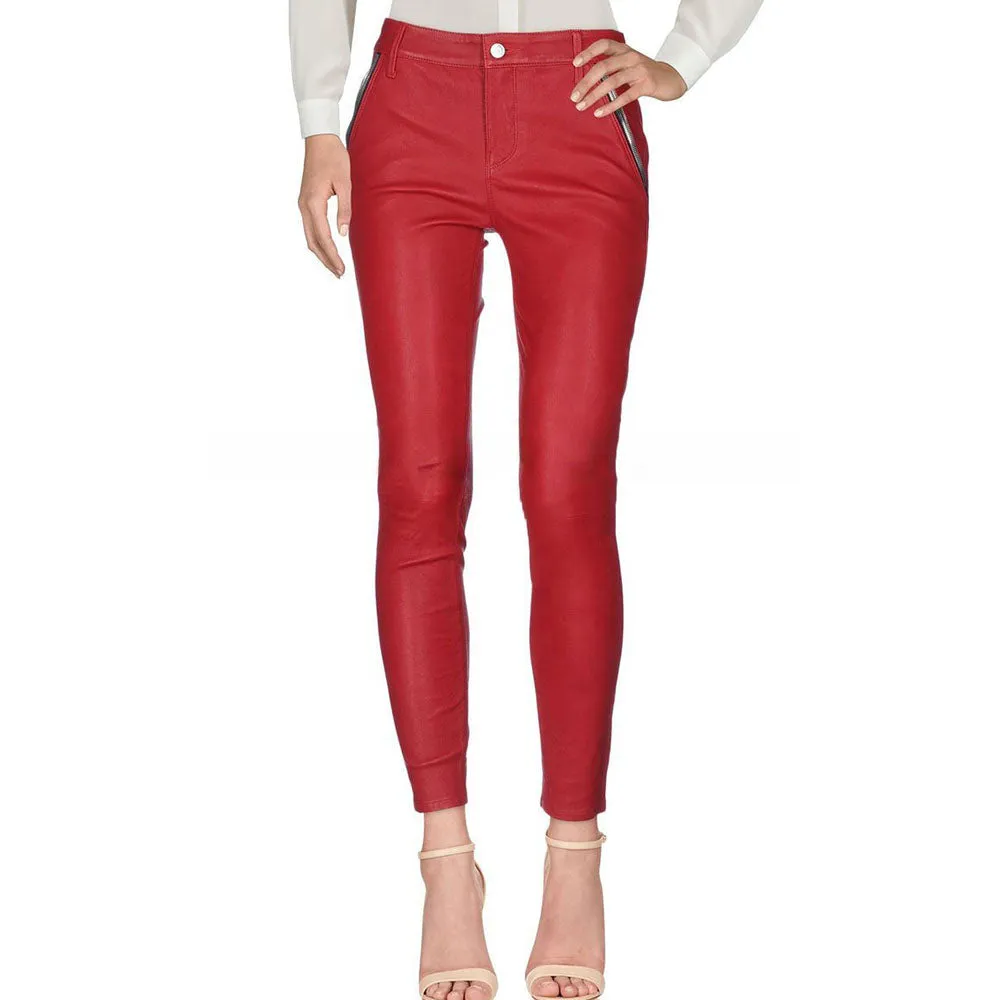 Women's Leather Jeans - Anna